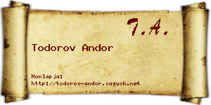 Todorov Andor névjegykártya